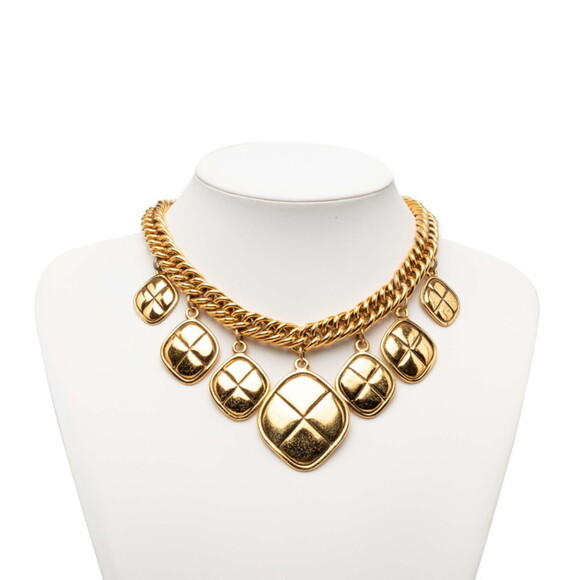 CHANEL Jewelry - Chanel Matelass√© Vintage Necklace, Gold Plated, Women's CHANEL